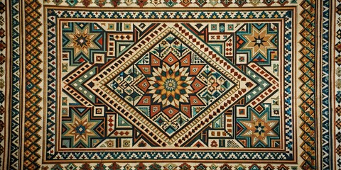 Seamless Egyptian geometric pattern design for fabric and embroidery, Egyptian, geometric, pattern, seamless, fabric