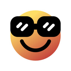 Obraz premium Editable cool glasses, proud, cool face vector icon. Part of a big icon set family. Perfect for web and app interfaces, presentations, infographics, etc