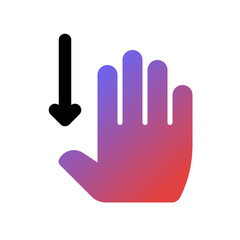 Editable four fingers swipe down vector icon. Part of a big icon set family. Perfect for web and app interfaces, presentations, infographics, etc