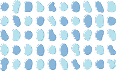 かわいい抽象的な流体シェイプの楕円フレーム　ベクター　　Set of cute abstract shapes.Vector loose frame.Abstract Wave on Background. Vector Illustration.