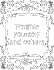 Printable floral coloring page for kids and adults with positive saying for self love and self talk. it helps to succeed and struggle against life to enjoy the tough journey
