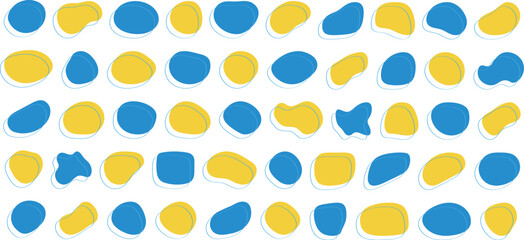 かわいい抽象的な流体シェイプの楕円フレーム　カラフル　Set of cute abstract shapes.Vector loose frame.Abstract Wave on Background. Vector Illustration.