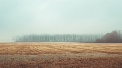 A Misty Field of Golden Straw