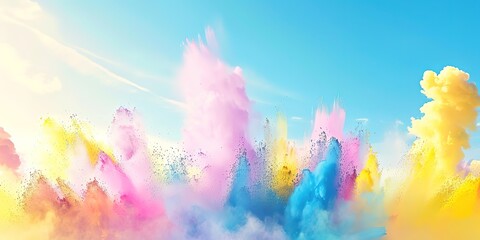 Obraz premium several colorful powders with a sky view in the background