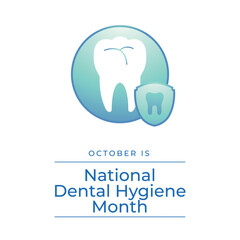 National Dental Hygiene Month vector design template good for celebration usage. Dental Hygiene design. flat design. eps 10.
