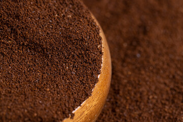 natural ground and roasted coffee for making a drink