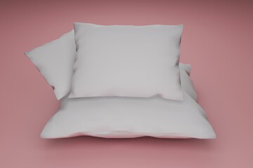 Mock up of a white pillow - 3d rendering	