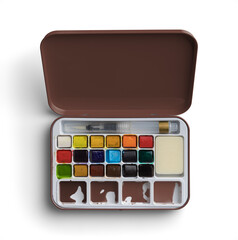 Brown Watercolor Palette with Brown Samples