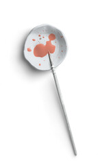 White Ceramic Small Plate with Watercolor Brush