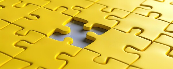 a yellow puzzle with holes