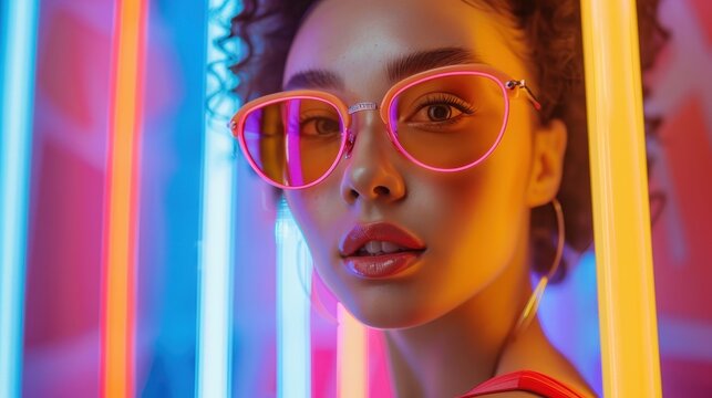 A beauty blogger creating content with an attractive and colorful backdrop