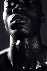 black man close up studio portrait