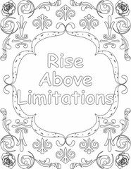 Printable floral coloring page for kids and adults with positive saying for self love and self talk. it helps to succeed and struggle against life to enjoy the tough journey
