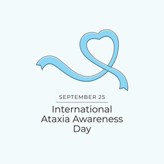 International Ataxia Awareness Day vector design template good for celebration. Ataxia Awareness Day design. Vector ribbon. Continuous line. eps 10.