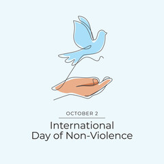 International Day of Non-Violence vector design template good for celebration usage. Continuous line. eps 10.