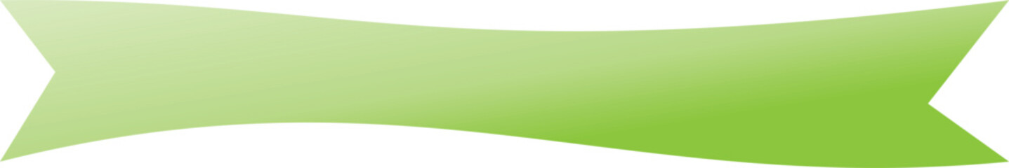 horizontal curved ribbon with green gradations. curved ribbon icon vector.