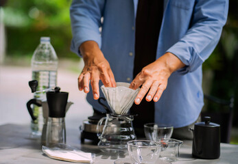 Making Coffee in the Garden