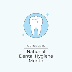 National Dental Hygiene Month vector design template good for celebration usage. Dental Hygiene design. Continuous line. eps 10.