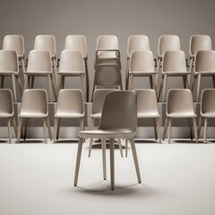 Fototapeta premium chairs in background Concept of minimalism & installation art. 3d rendering background