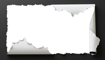Paper with Rolled Edge - perfect banner template for advertising text space. - ripped paper overlay.
