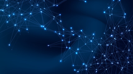 Fototapeta premium Global network connection concept. Big data visualization. Social network communication in the global computer networks. Internet technology. Business. Science. Vector illustration