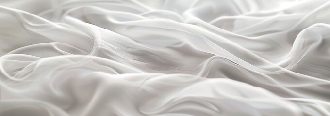 Obraz premium The white gray satin texture with the white silver fabric silk panorama background has a beautiful soft blur pattern.