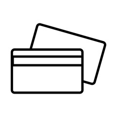 Illustration depicting a black bank card icon on a white background