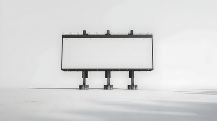 Obraz premium Blank Outdoor Advertising Billboard in Urban Landscape with Concrete Surroundings