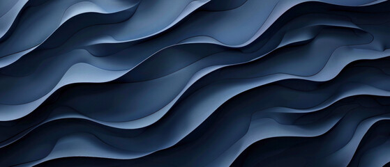 Obraz premium Abstract luxury, elegant soft smooth blue gray color waving concrete stone cement or silk satin fabric waves curves 3d wall texture gradient background illustration for webdesign or business