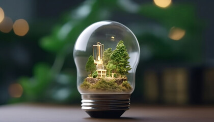 Energy consumption and CO2 gas emission in the light bulb