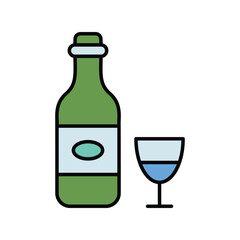 wine color line icon with white background vector stock illustration