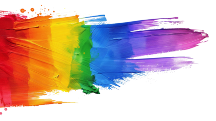Rainbow Brush Strokes isolated