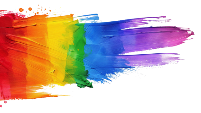 Rainbow Brush Strokes isolated