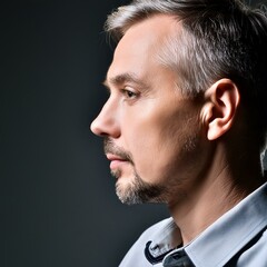 Obraz premium side profile of a middle aged man