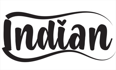 Indian Script Calligraphy Cursive Typography Black text lettering . isolated on the White background. Vector. EPS 10/AI