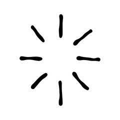 Stars and sparkles doodle illustration. Twinkle, blink, firework, glitter silhouette and glowing symbols in sketch style. Hand drawn vector illustration isolated on white background