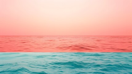 Obraz premium Pink and Blue Ocean Sunset.