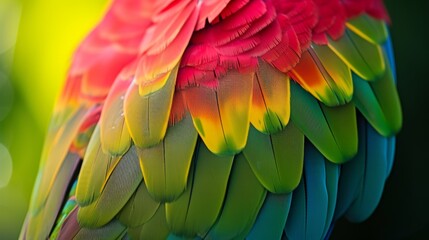 Fototapeta premium A close-up shot of a parakeets bright colorful feathers AI genrated illustration
