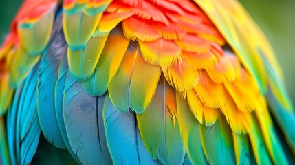 Obraz premium A close-up shot of a parakeets bright colorful feathers AI genrated illustration