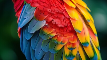 Fototapeta premium A close-up shot of a parakeets bright colorful feathers AI genrated illustration