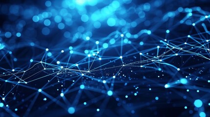 Obraz premium A complex network of dots and lines indicating the interconnectedness of digital systems AI genrated illustration
