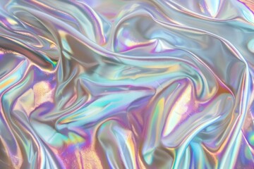 Fototapeta premium silver holographic iridescent satin foil background