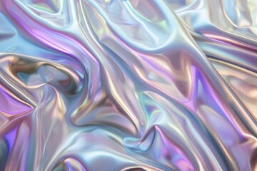 Obraz premium silver holographic iridescent satin foil background