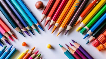Colorful Pencils in a Star Shape.