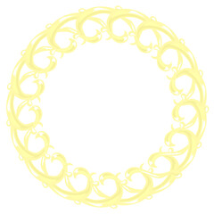 アンティーク調黄金円形リースフレーム⭐︎PNG