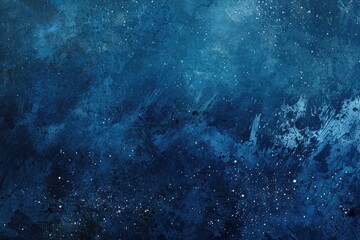 Abstract blue grunge texture background with white paint splatters