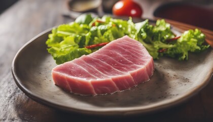 Fresh tuna raw with spicy salad sauce