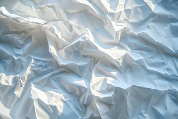 Fototapeta premium Crumpled White Paper Texture with Soft Lighting