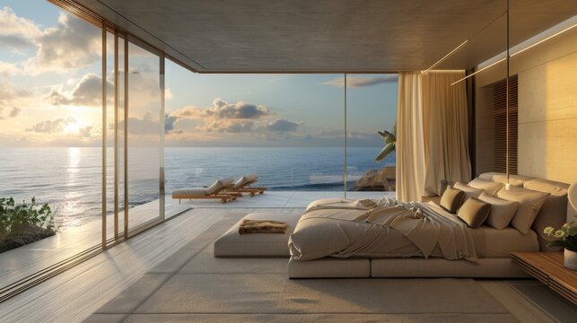 ocean view bedroom , beachfront bedroom , vacation rental with ocean view bedroom