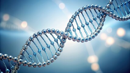 DNA string on light background, genetics, science, sequence, molecule, double helix, biology, research